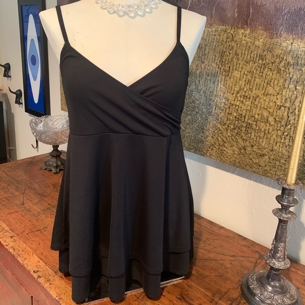 DKNY cami tank empire draped Sz S Black